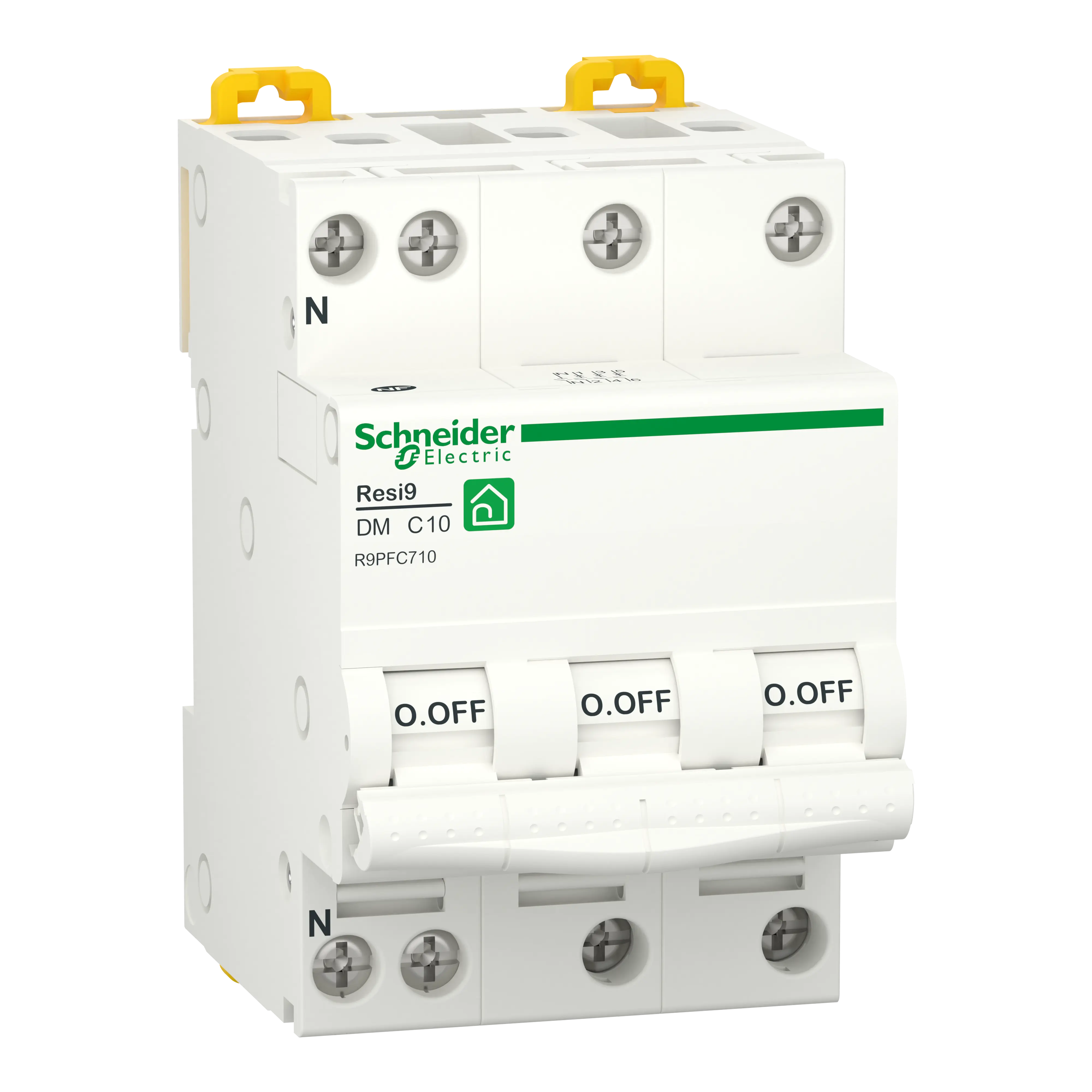 Resi9 - disjoncteur modulaire - 3P+N - 10A - courbe C - peignable - SCHNEIDER ELECTRIC - R9PFC710