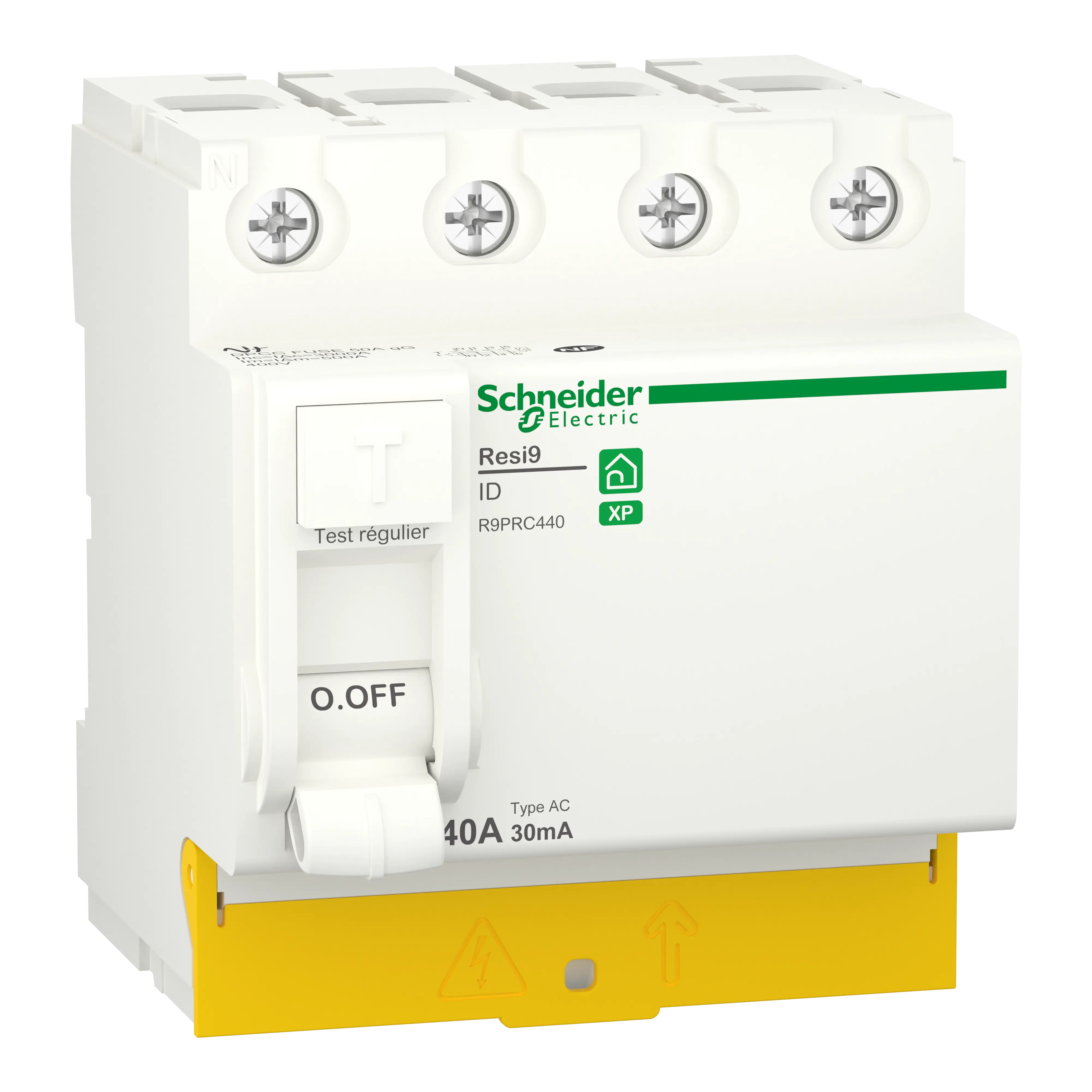 Resi9 - interrupteur différentiel - 4P - 40A - 30mA - Type AC - peignable - SCHNEIDER ELECTRIC - R9PRC440