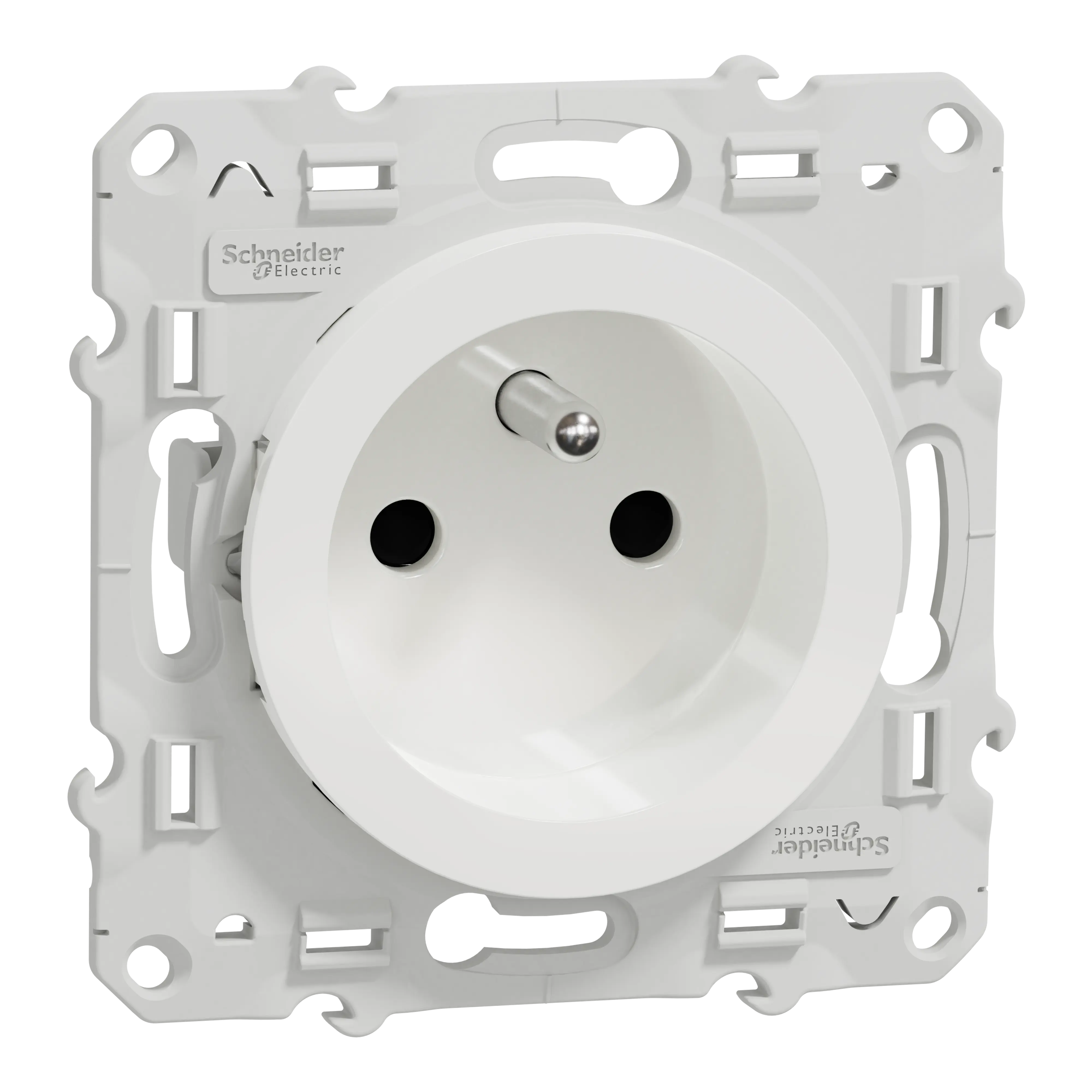 Odace - prise de courant 2P+T - blanc - 4 connexions rapides par pôle - SCHNEIDER ELECTRIC - S520049