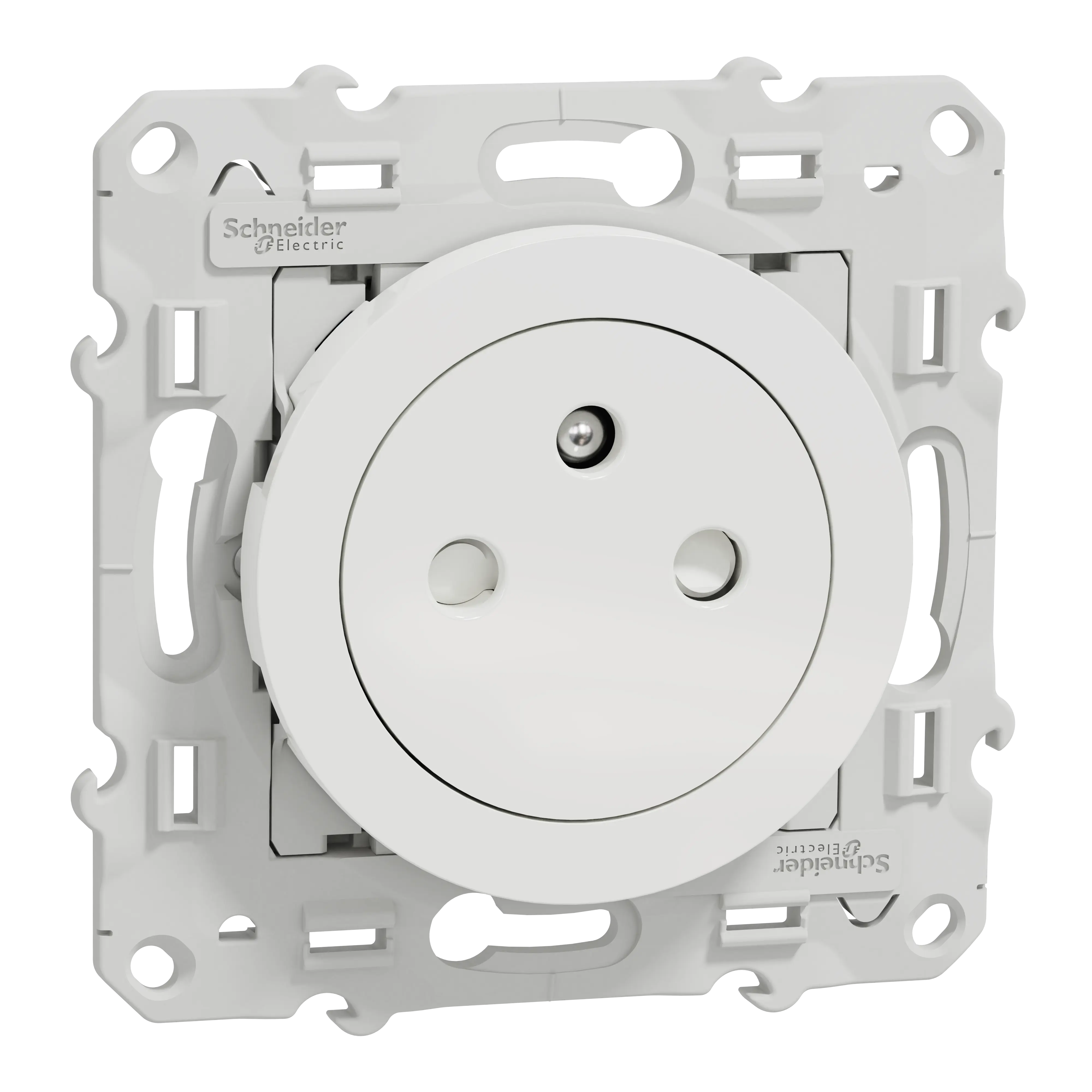 Odace - prise de courant 2P+T affleurante - blanc - SCHNEIDER ELECTRIC - S520052