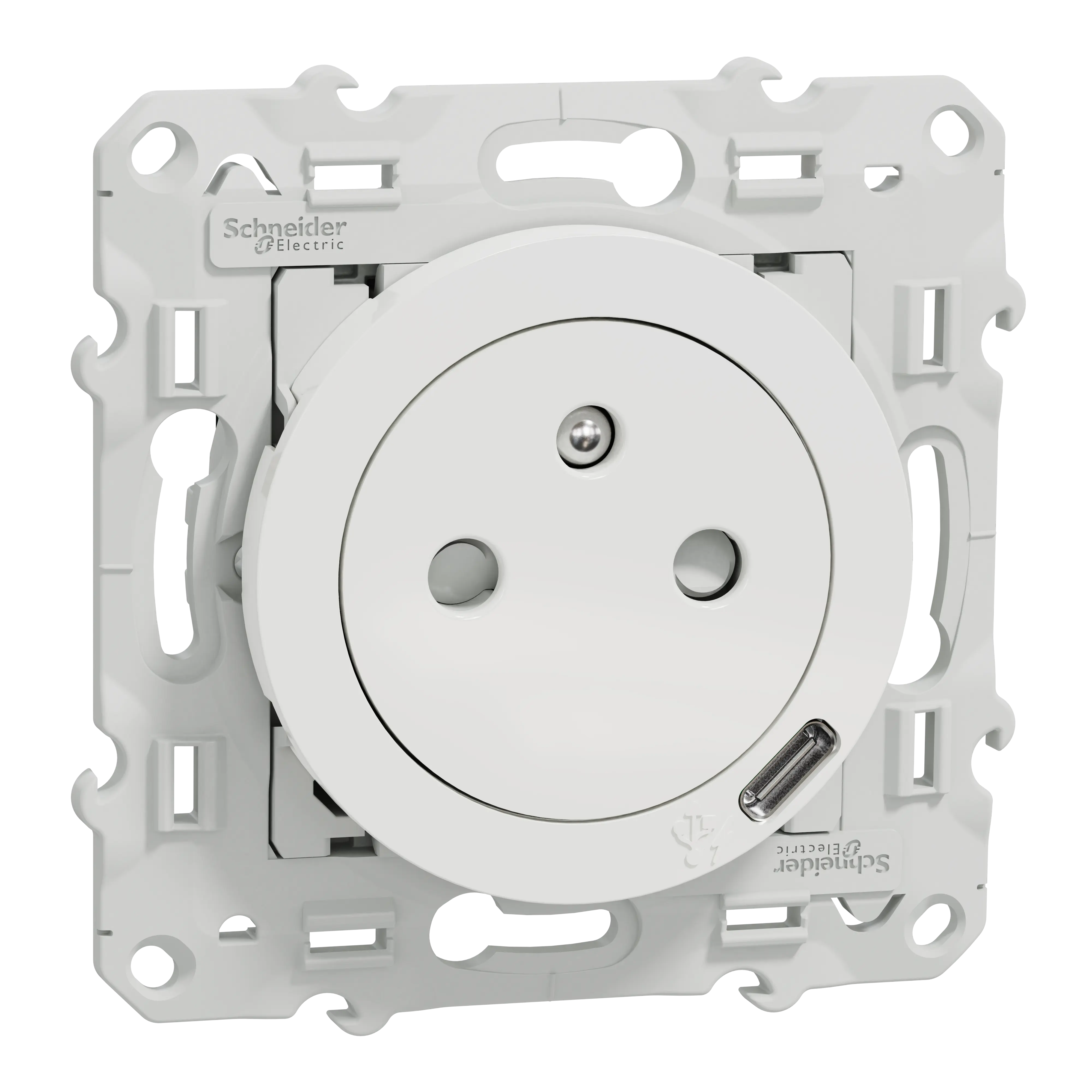 Odace - prise affleurante + USB C 10.5W - blanc - SCHNEIDER ELECTRIC - S520089