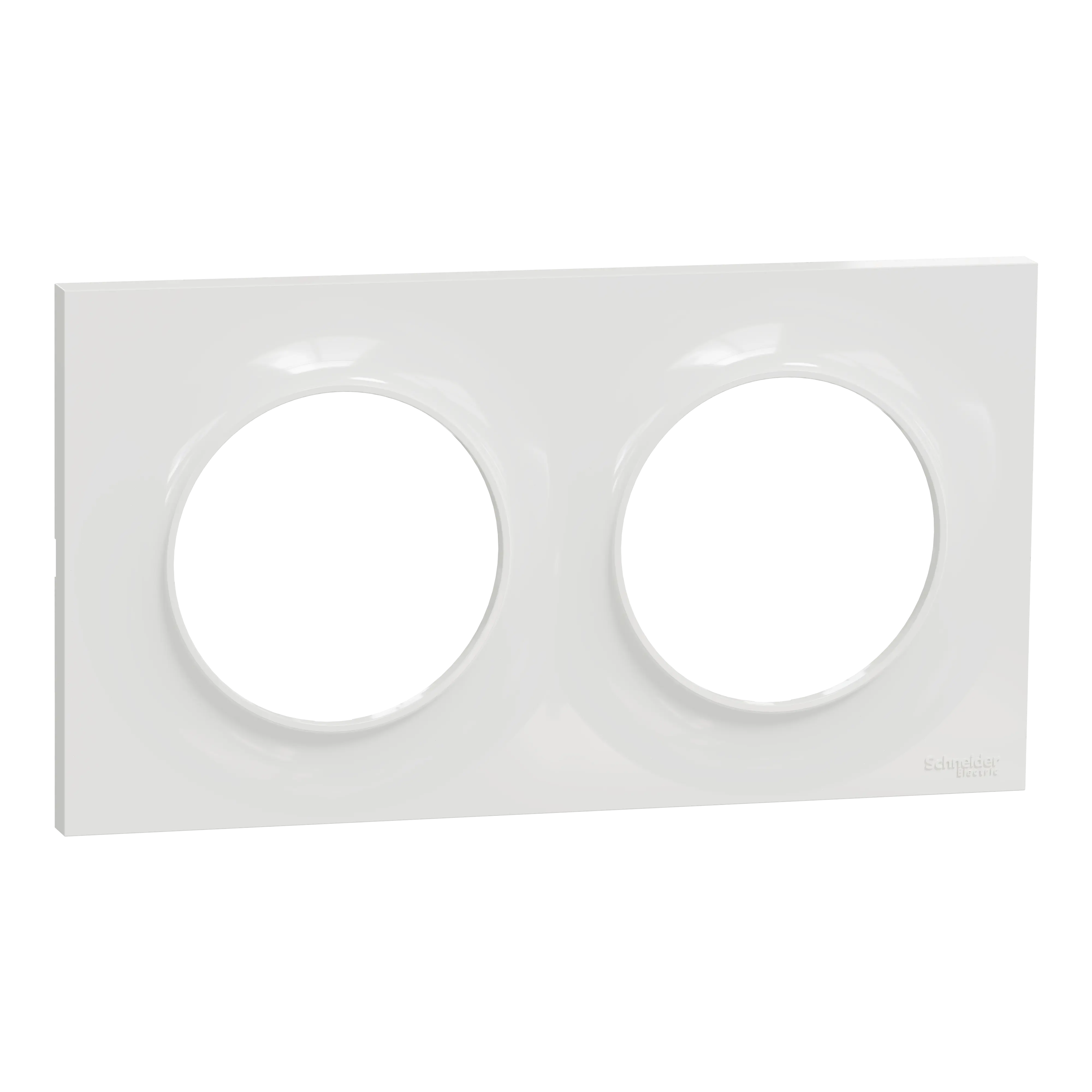Odace Styl -  plaque 2 postes horizontaux ou verticaux entraxe 71mm blanc - SCHNEIDER ELECTRIC - S520704
