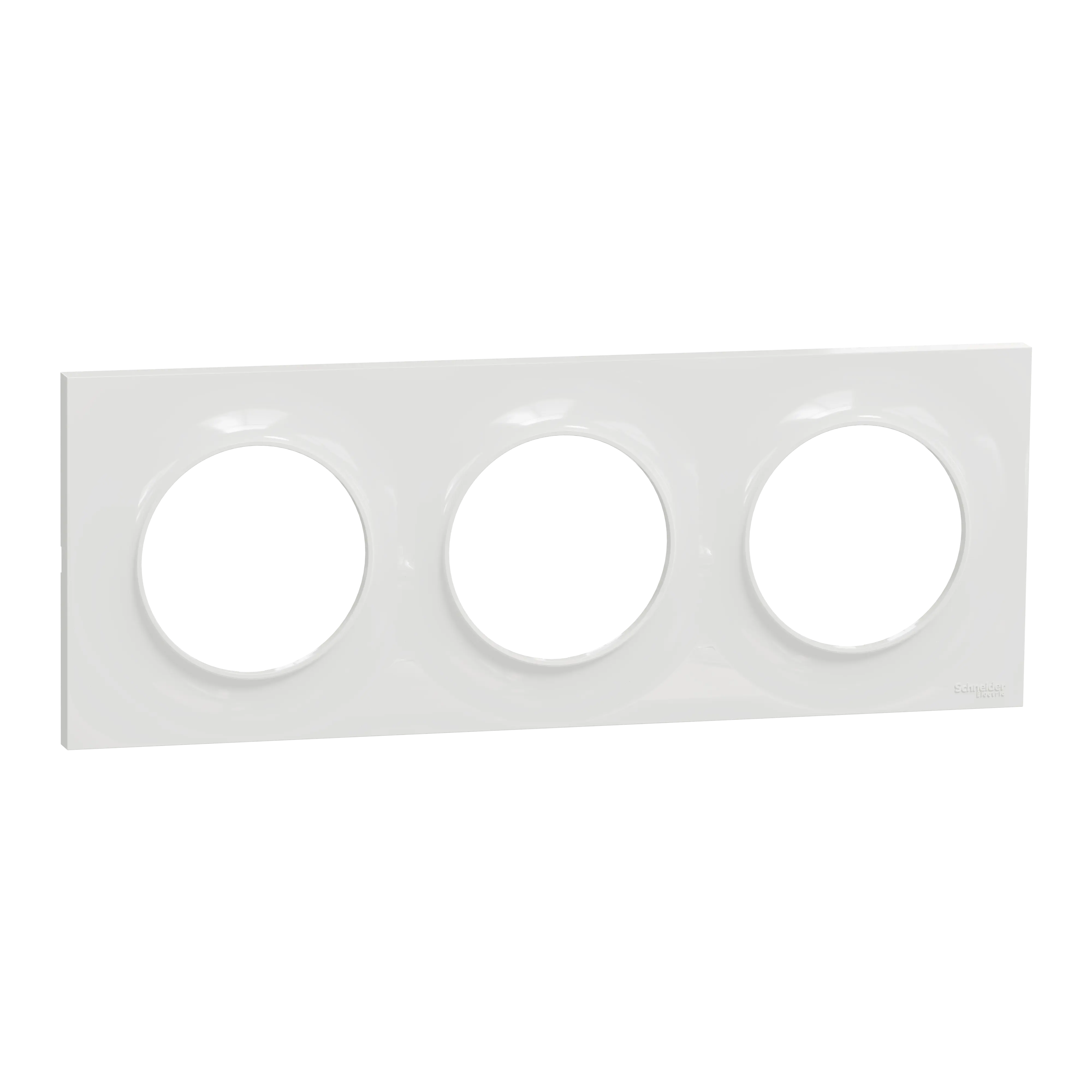Odace Styl -  plaque 3 postes horizontaux ou verticaux entraxe 71mm blanc - SCHNEIDER ELECTRIC - S520706