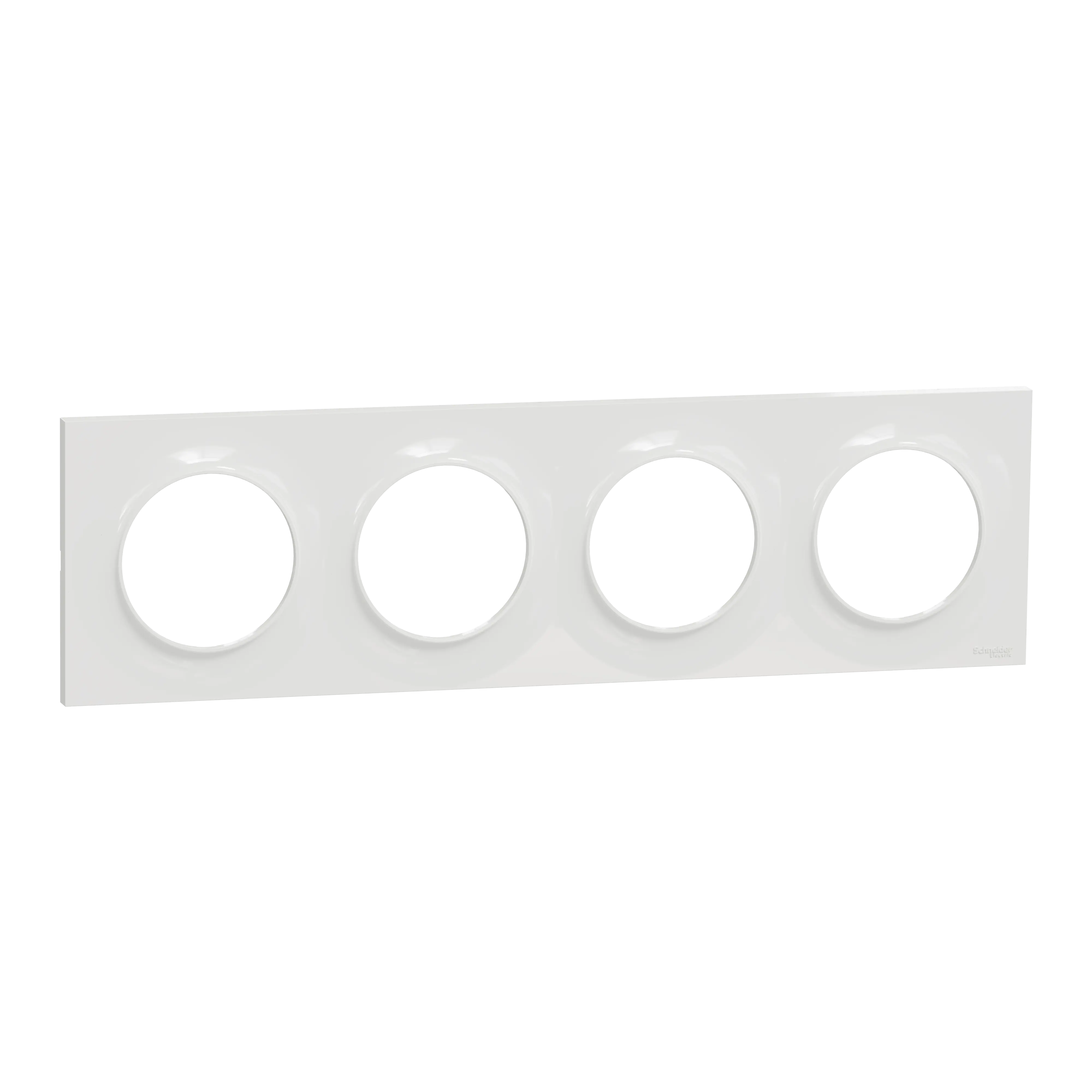 Odace Styl -  plaque 4 postes horizontaux ou verticaux entraxe 71mm blanc - SCHNEIDER ELECTRIC - S520708