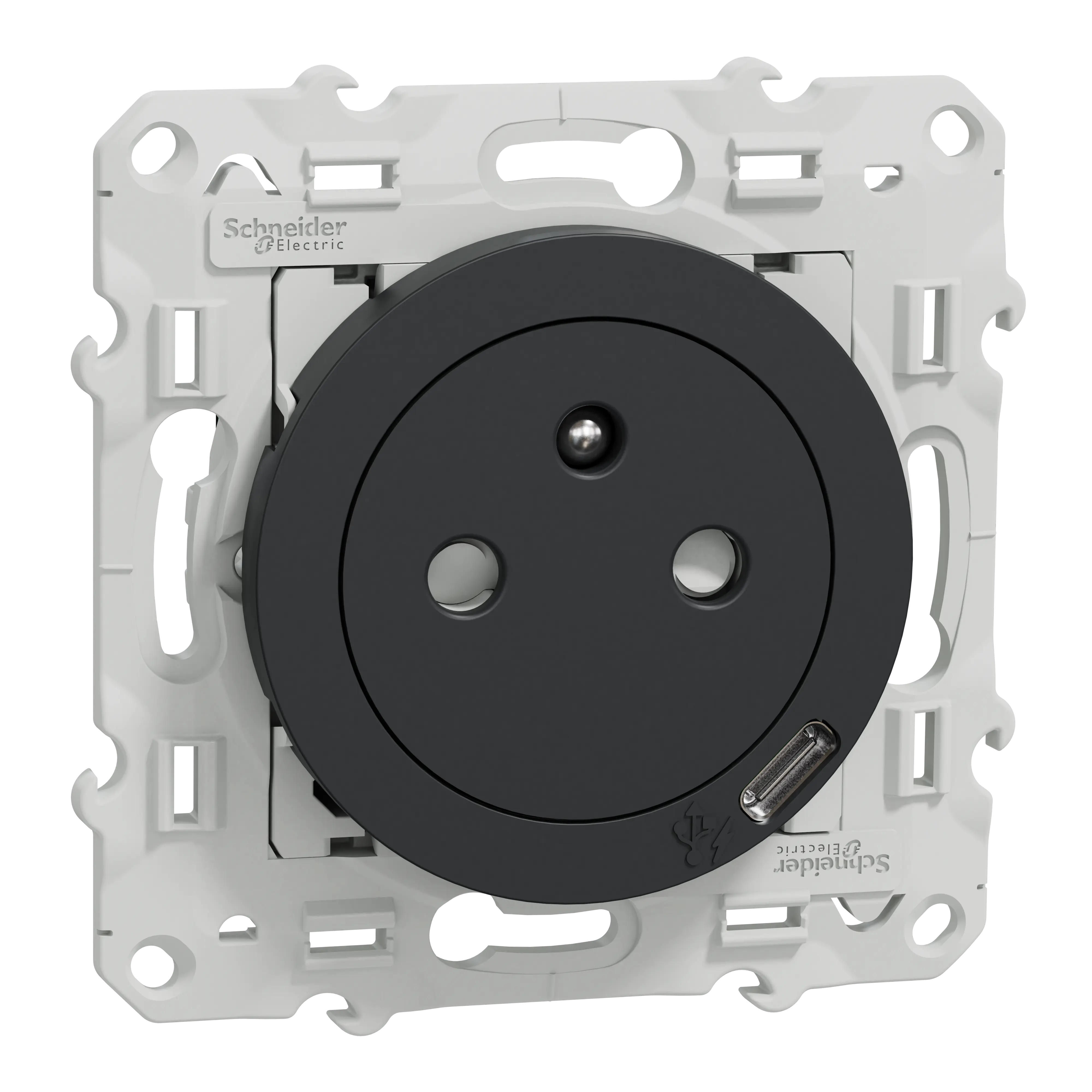 Odace - Prise affleurante + usb C10.5W - anthracite - SCHNEIDER ELECTRIC - S540089