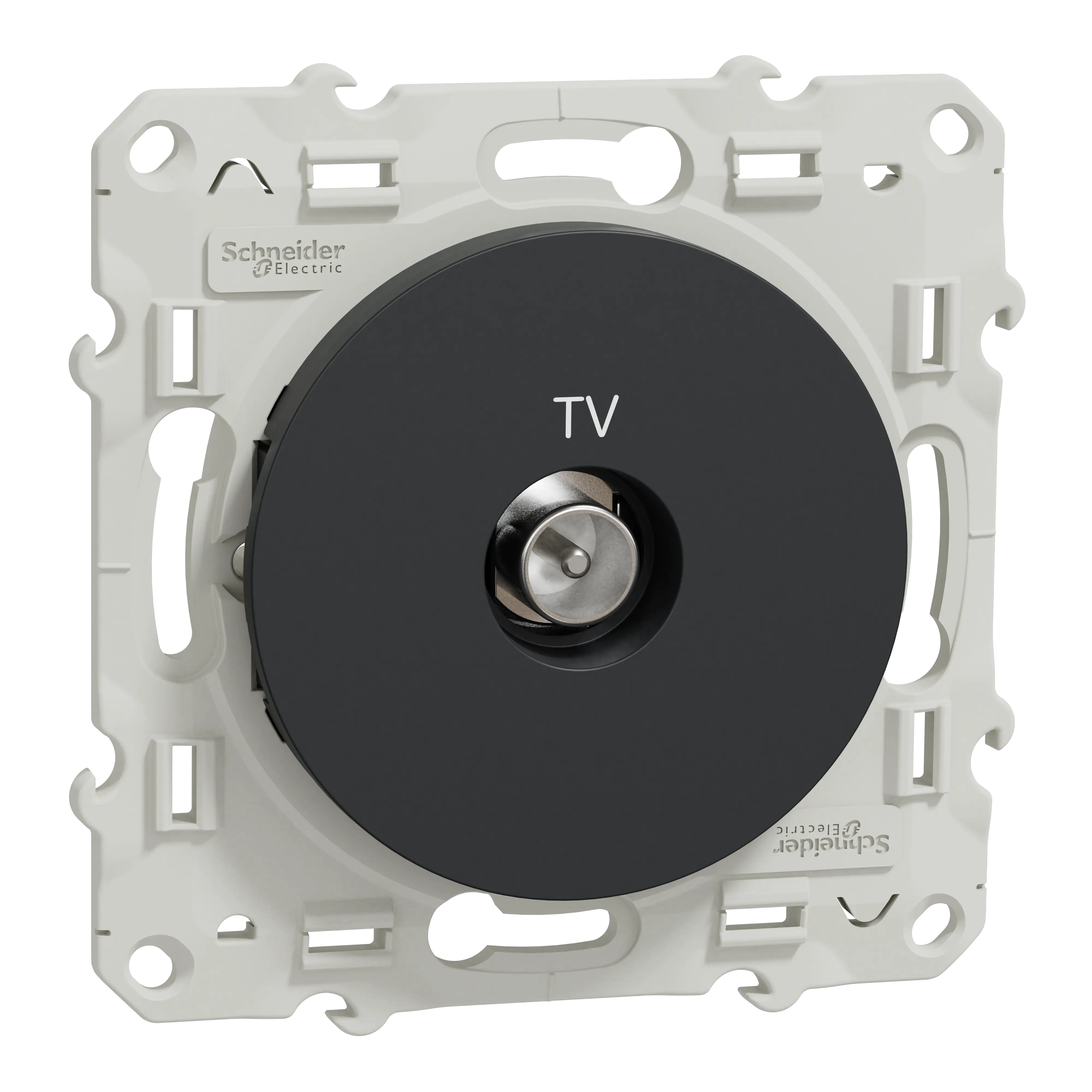Odace - prise TV simple - anthracite - fixation par vis - SCHNEIDER ELECTRIC - S540445