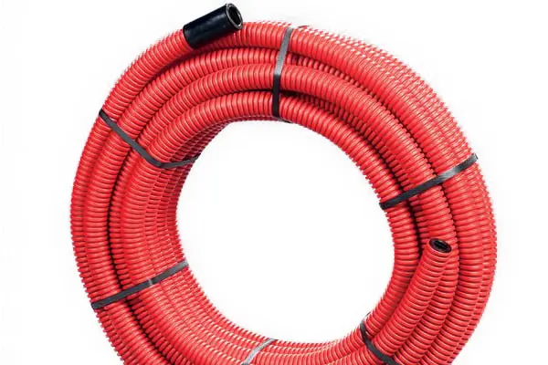 Gaine Janoflex annelée rouge diamètre 40mm couronne de 50 mètres - ELYDAN - 2128