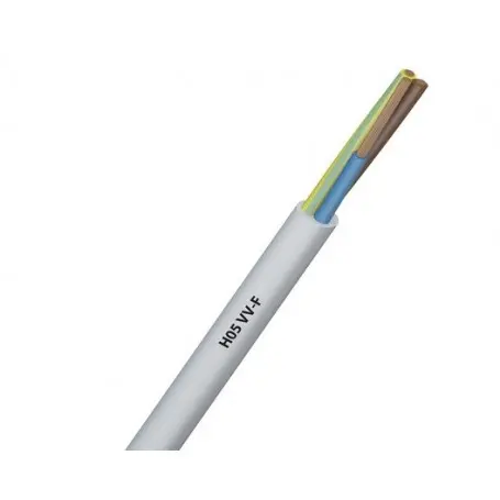 Câble souples H05 VV-F : câble de 3 fils (phase + neutre + terre) de section 0 . 75 mm²  - SERMES - Bobine 50m - VVF3G075B