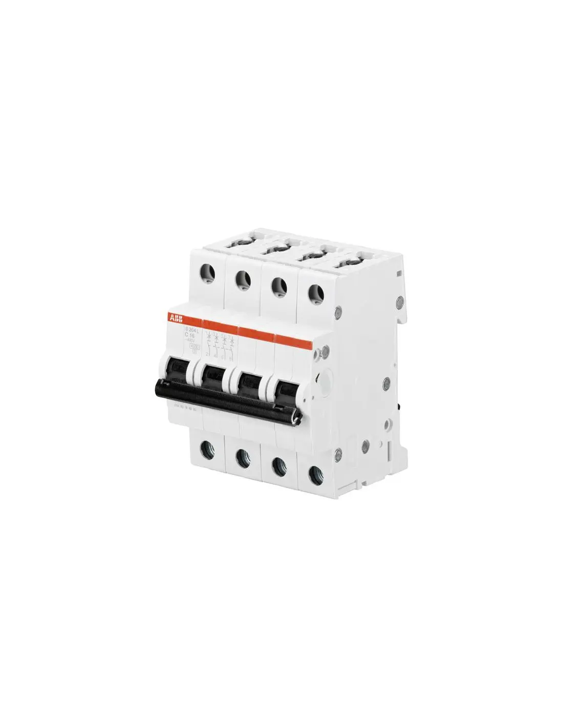 Disjoncteur S204L-C40 - 4P 40A Courbe C Raccordement à vis - 6KA (4Modules) peignable - ABB - 350442