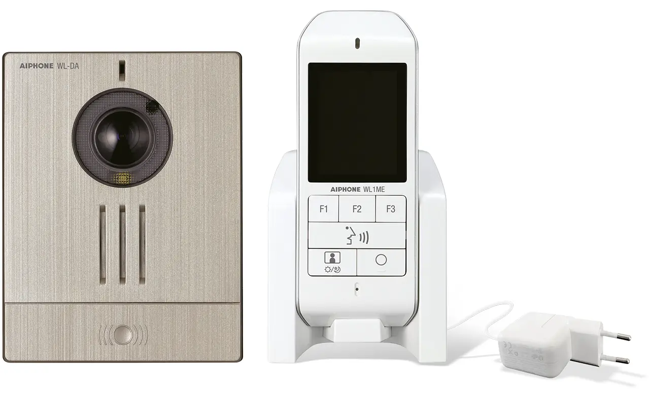 Carillon vidéo couleur sans fil, technologie DECT, mémoire, caméra orientable horizontalement - AIPHONE - WL11