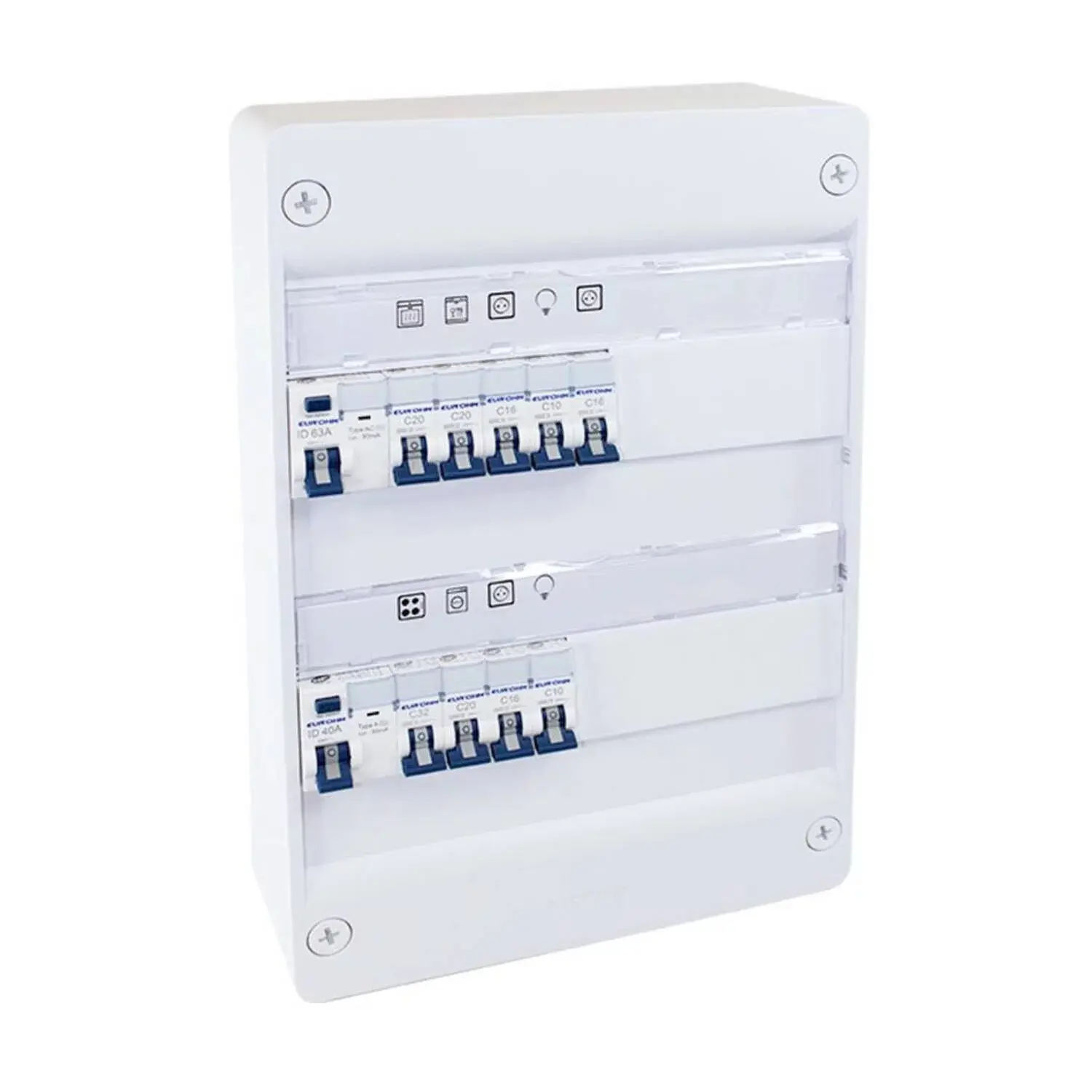 Coffret électrique monté-câblé 26 modules Top Chantier - 2 rangées - pour logements T1/T2 - 19422