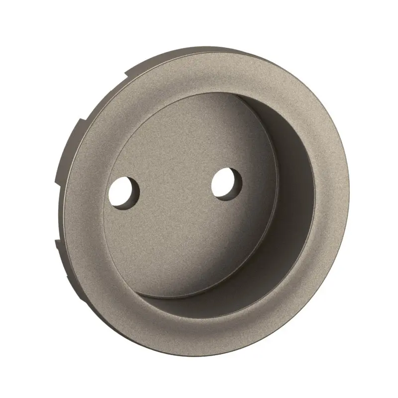Enjoliveur pour prise de courant fort à puit 2P Céliane - Titanium - LEGRAND - CT0110