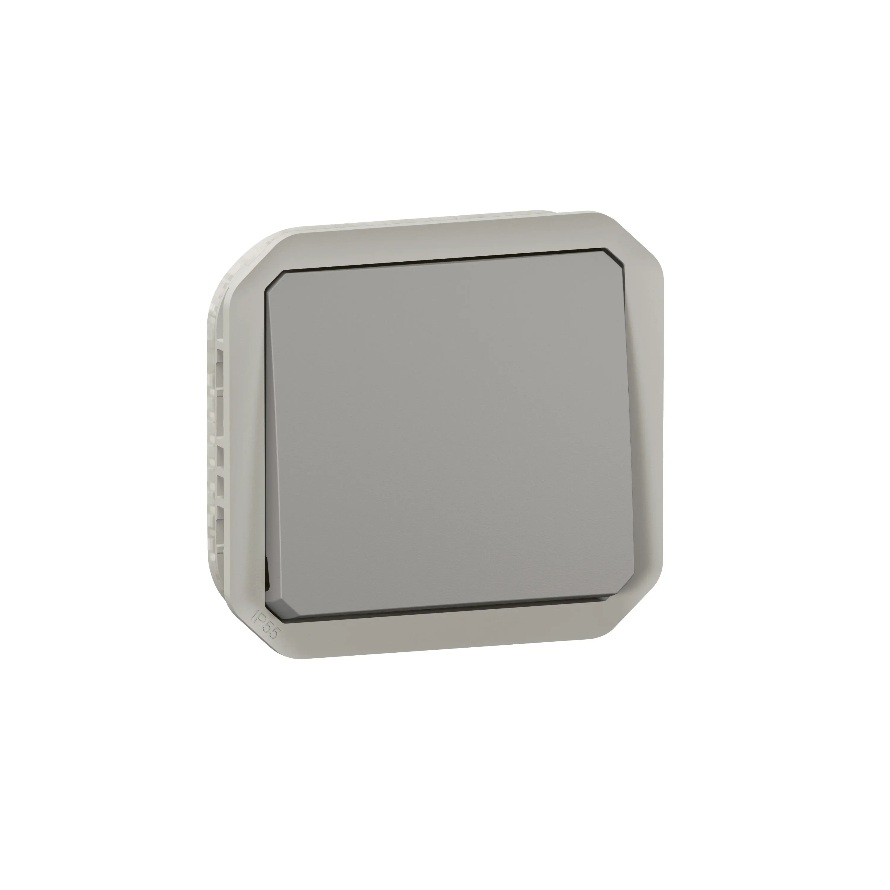 Interrupteur ou va-et-vient étanche Plexo 10AX 250V~ IP55 IK08 avec enjoliveur finition gris - LEGRAND - 069511L