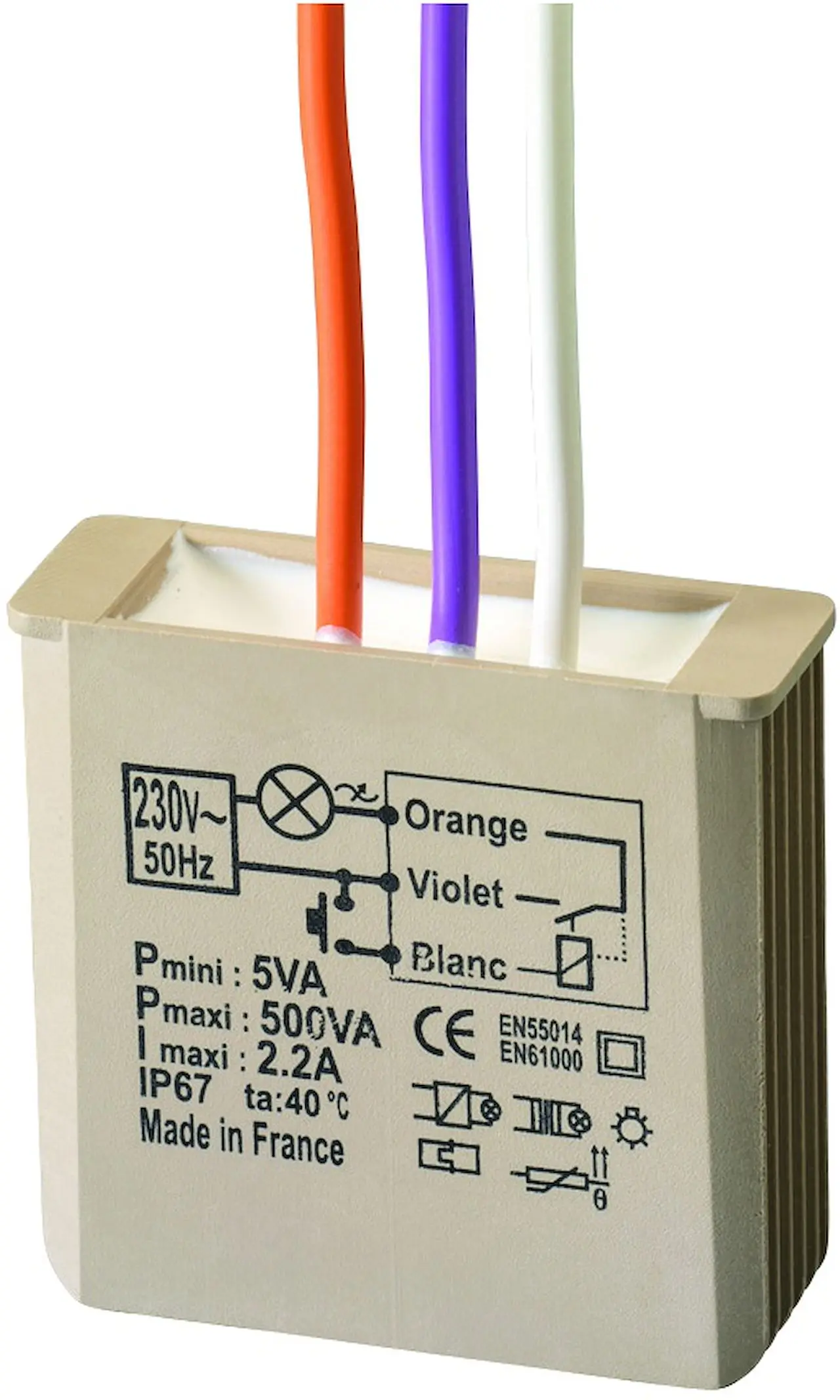 Micromodule télévariateur encastrable filaire 500W - URMET YOKIS - MTV500E