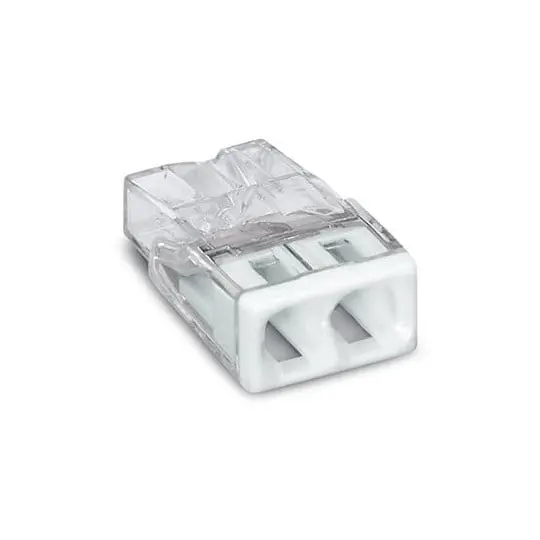 Borne WAGO 2273 - 2 x 0,5 à 2,5mm² Transp. / Blanc - WAGO - 2273-202