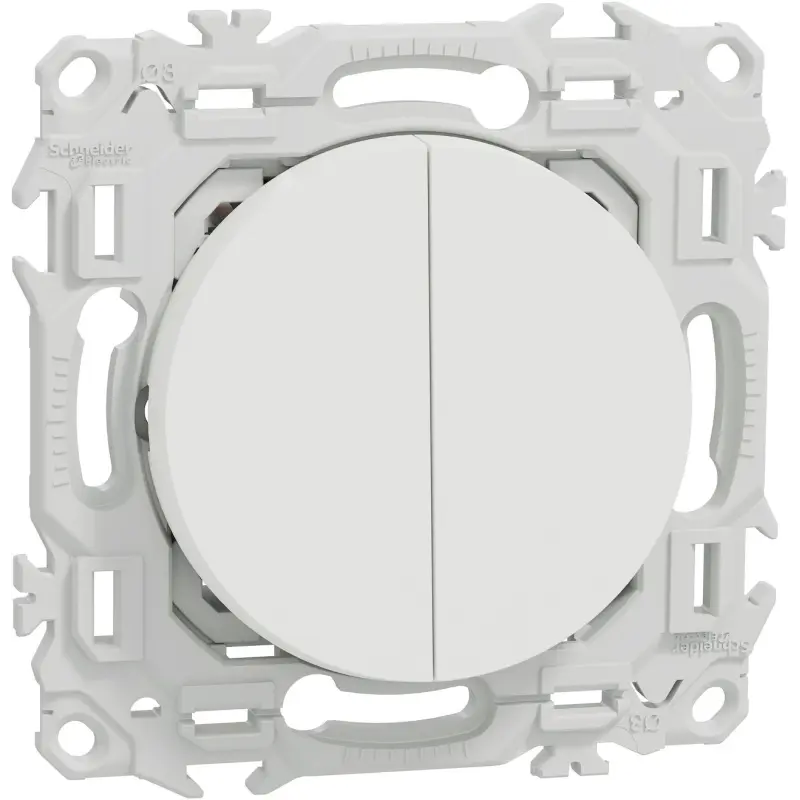 Double va-et-vient ou poussoir odace 10AX Blanc craie - SCHNEIDER - S920214