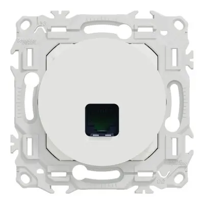 Prise RJ45 odace - Cat6 UTP grade 1 à 2 - blanc craie - SCHNEIDER - S920475