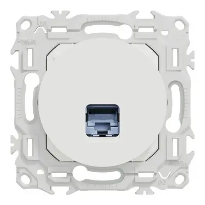 Prise RJ45 odace - Cat6A STP grade 3TV - blanc craie - SCHNEIDER - S920477