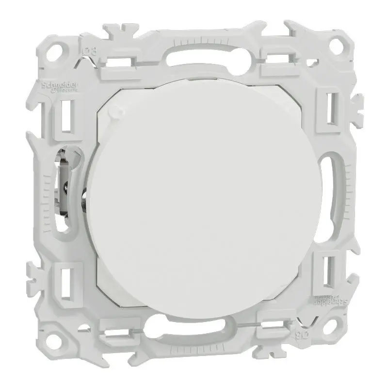 Obturateur griffes montées odace - pré-perçage pour sortie câble - blanc craie - SCHNEIDER - S925666