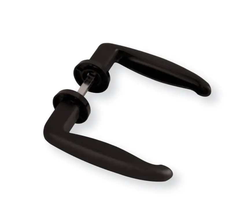 Paire Béquilles doubles crochet 1170 en aluminium noir RAL9005 + Fourrure 6/7 mm - BILCOCQ - 37-0108-1608 