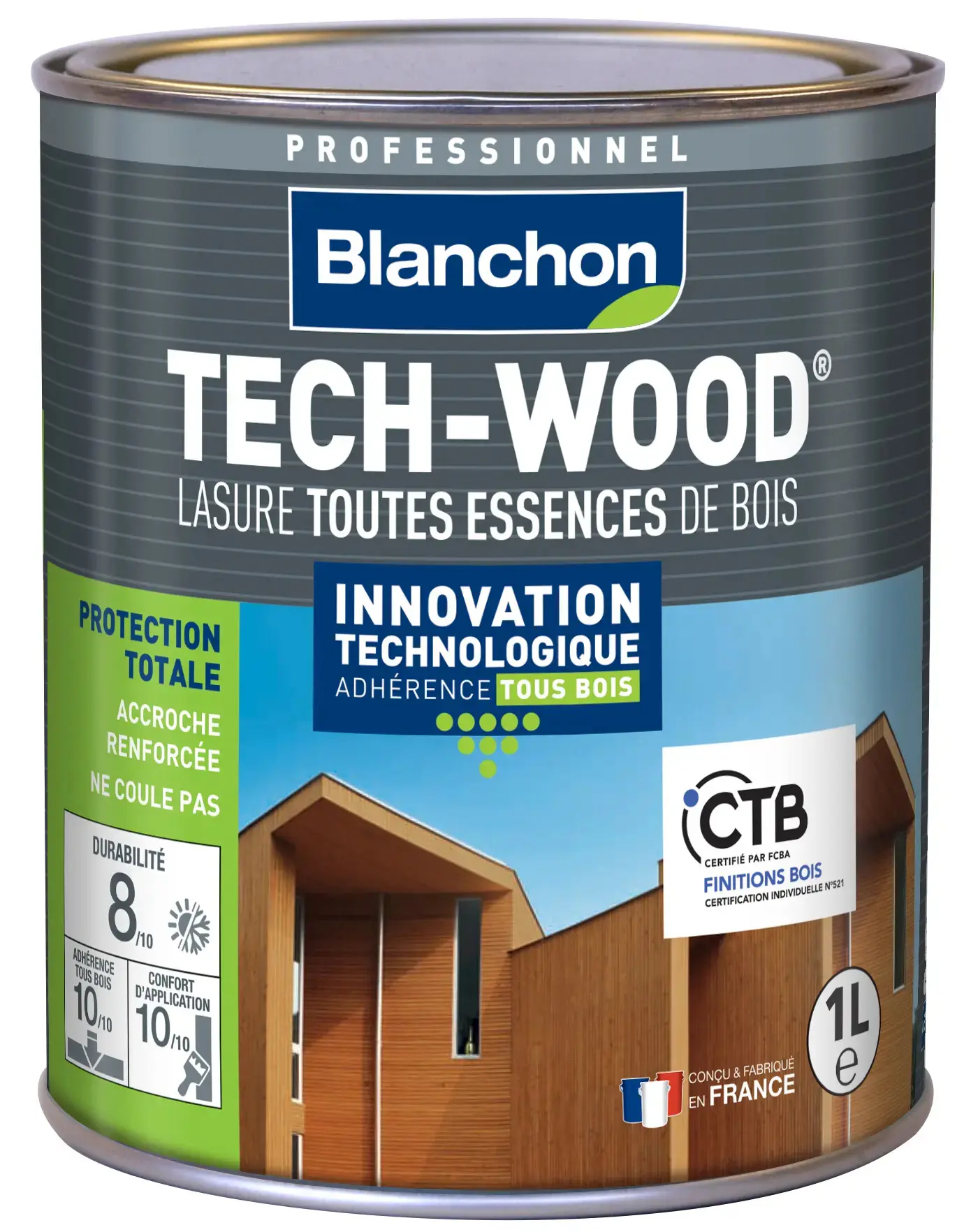 Lasure TECH WOOD - Incolore - Pot 1L - BLANCHON - 01220451