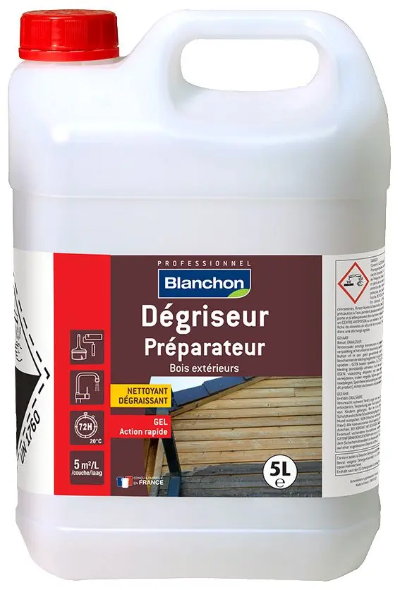 Dégriseur Préparateur pour boiserie extérieure - bidon de 5 L - BLANCHON - 06102219