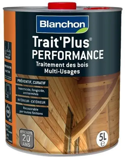Traitement des bois multi-usages Trait'Plus Peformance - bidon de 5 lL - BLANCHON - 05540029