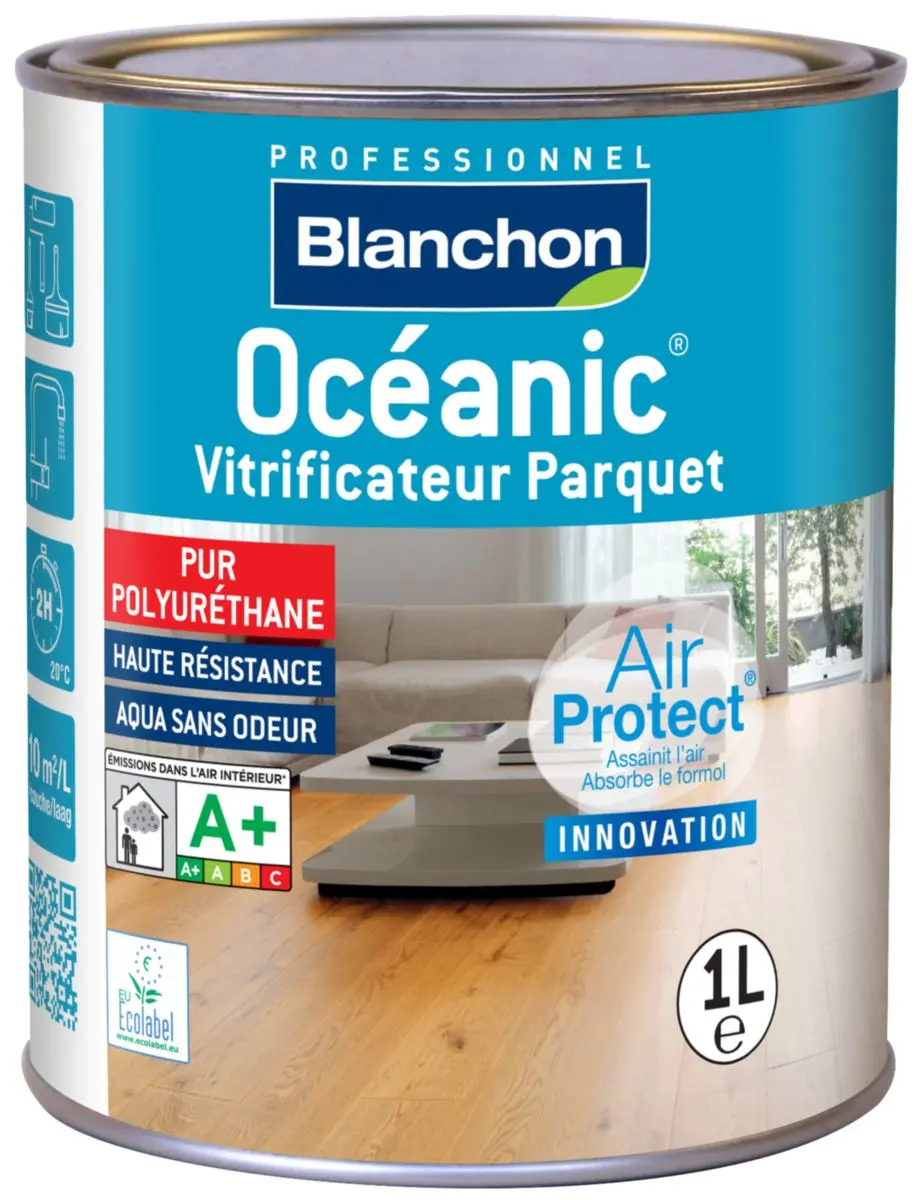 Vitrificateur de parquet Océanic - satiné - pot de 1 L - BLANCHON - 04113538
