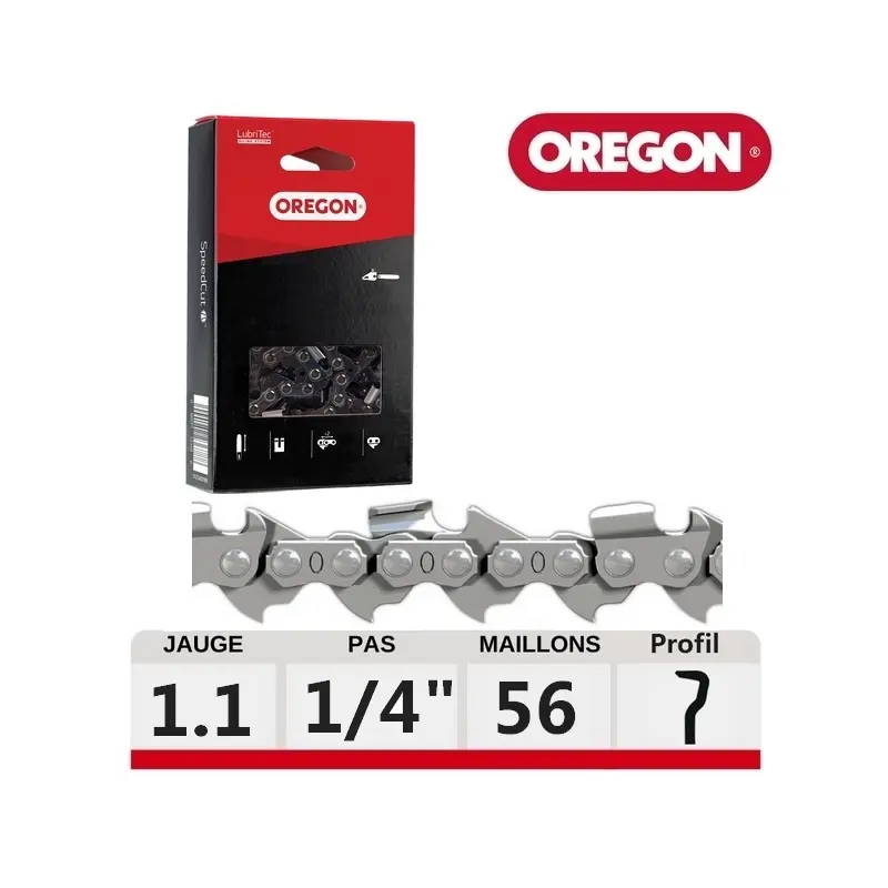 Chaine de tronçonneuse 1/4 1,1mm 56 maillons entraineurs - OREGON - 24AP056E