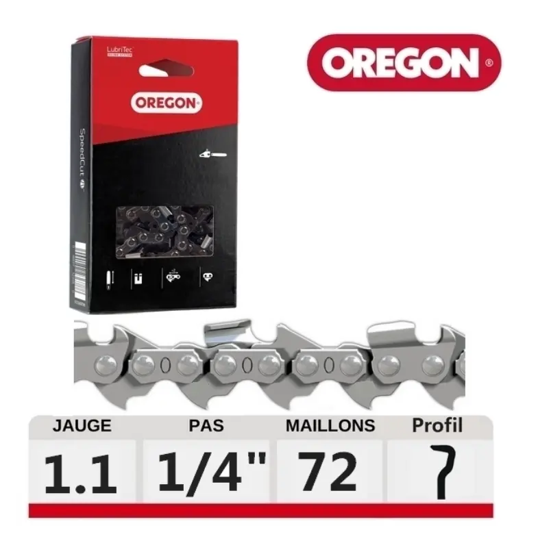 Chaine de tronçonneuse 1/4 1,1mm 72 maillons entraineurs - OREGON - 24AP072E