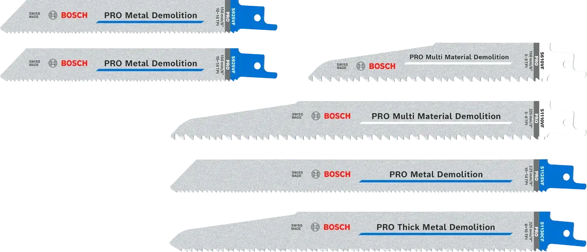 Coffret 6 lames PRO Demolition pour scies sabres - BOSCH - 2607011820