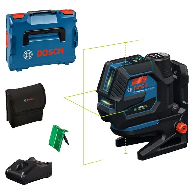 Laser combiné BOSCH GCL 12V-50-22 CG + Support RM 20 + Batterie GBA 12V 2,0Ah en L-Boxx - BOSCH - 0601066S02