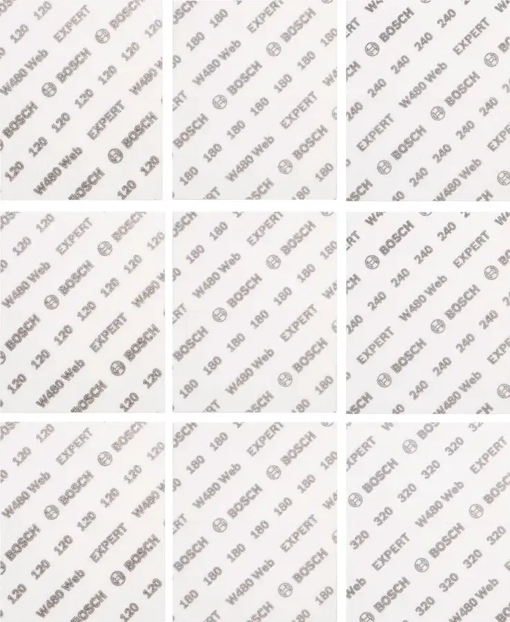 Assortiment de feuilles abrasives pour ponçage manuel EXPERT W480 Web 1/4 + Crayons - BOSCH - 061599766P