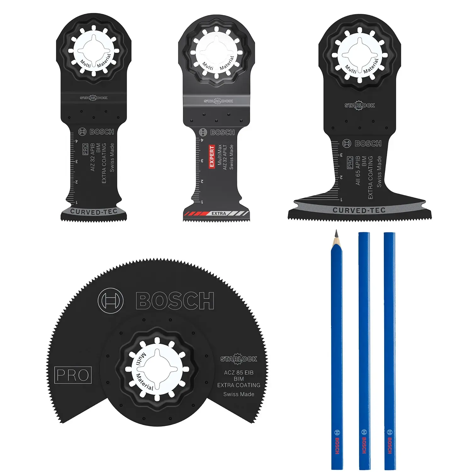 Jeu de lames de scie Starlock en mini L-Boxx avec crayons - BOSCH - 061599766V