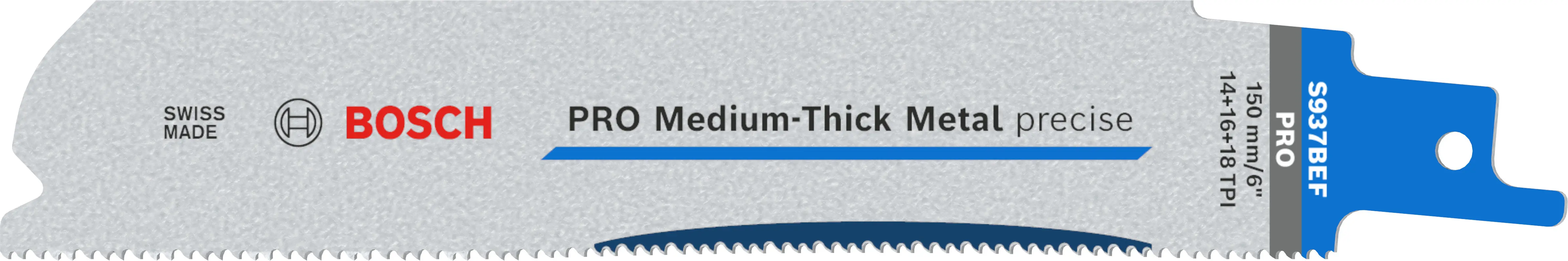 Jeu de 5 lames de scie sabre PRO Medium-Thick Metal precise S937BEF - 150 mm - BOSCH - 2608658991