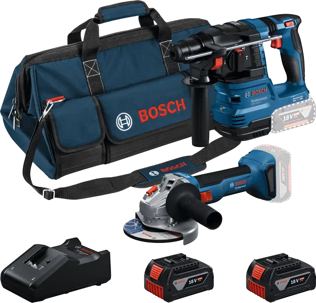 Combi kit 2 outils 18 V GWS + GBH + 2 x 4,0 Ah + GAL Professional - BOSCH - 0615V0003C