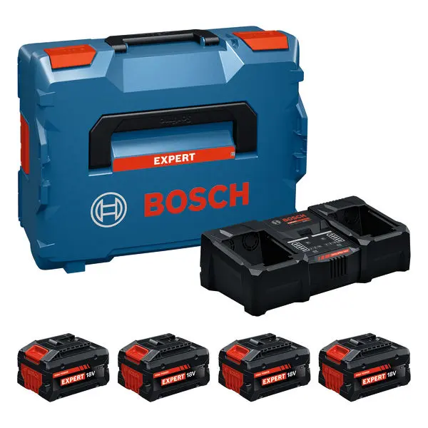 Starter Set 2 batterie 18V 8,0Ah  EXBA 18V-80 + 2 batteries 18 5,5 Ah EXBA 18V-55 + 1 chargeur EXAL 18V2-320 - BOSCH - en L-BOXX - 1600A0373Y