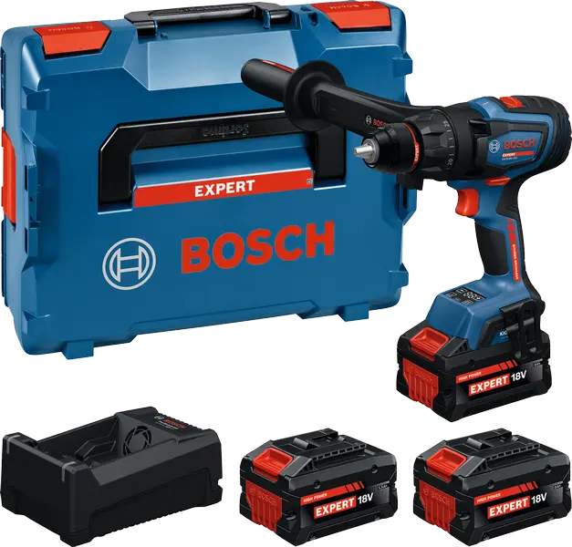 Perceuse-visseuse sans fil Expert 18V EXSR 18V-150 - BOSCH - avec 2 batteries 8Ah et 1 batterie 5,5Ah - chargeur- L-Boxx - 06019R2202
