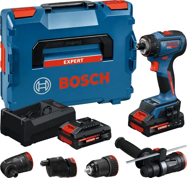 Perceuse-visseuse sans fil EXSR18V-90FC - BOSCH - avec 2 batteries 4Ah - chargeur - 4 mandrins - L-Boxx - 06019R2001
