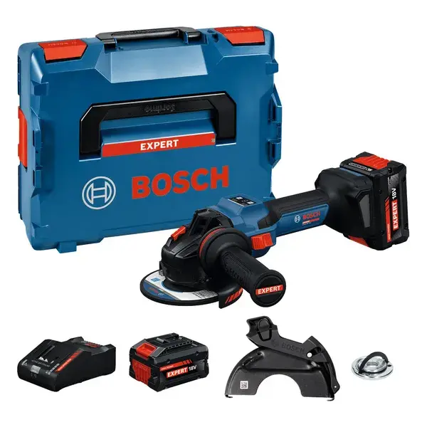 Meuleuse angulaire sans fil -EXWS18V-15S - BOSCH - avec 2 batteries 8Ah - chargeur  L-Boxx - 06019M6003
