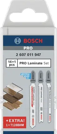 Jeu de lames de scie sauteuse PRO pour stratifié, 15 pièces - BOSCH - 2607011947