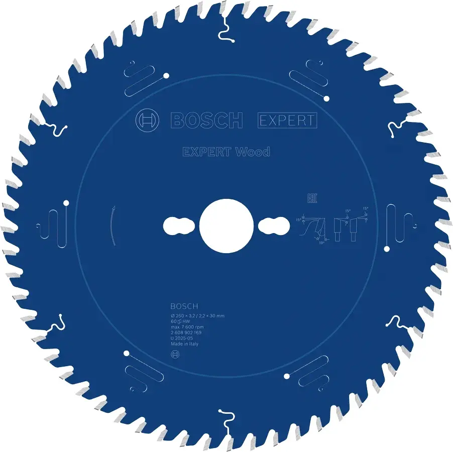  Lame de scie circulaire filaire Ø250mm  EXPERT Wood pour scies stationnaires - BOSCH - 2608902169