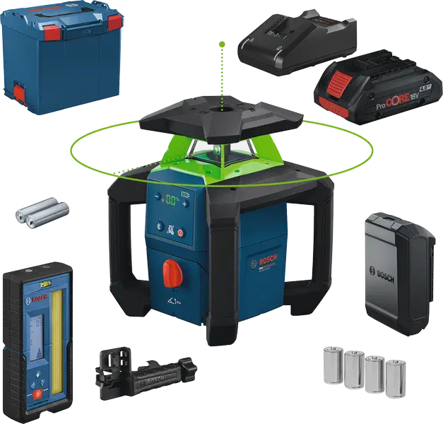 Laser rotatif PRO GRL18V-4-34CVG - BOSCH - avec batterie et chargeur - L-BOXX - 0601061H00