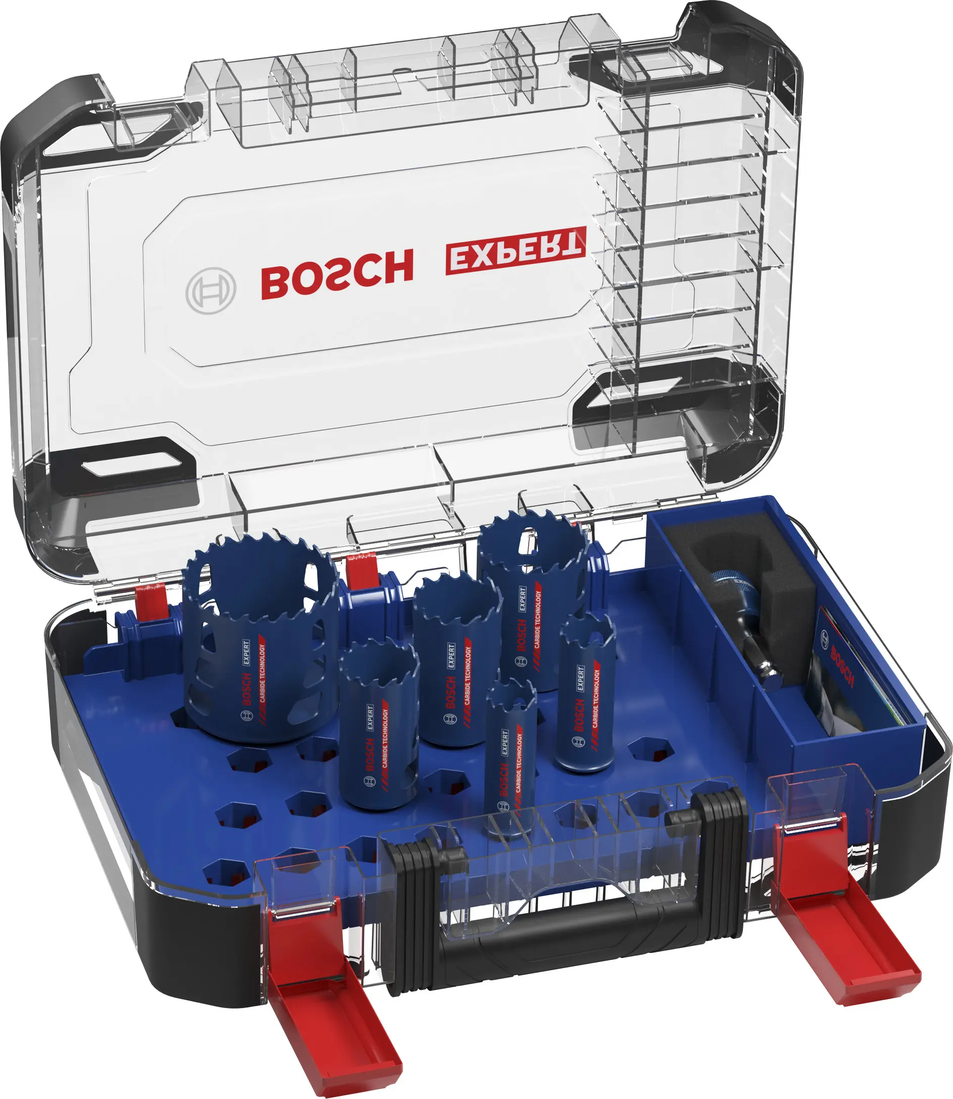 Coffret 6 trépans EXPERT Multi Material Power Change Plus 22/25/35/40/51/68x60 mm – 9 pièces – BOSCH – 2608901907