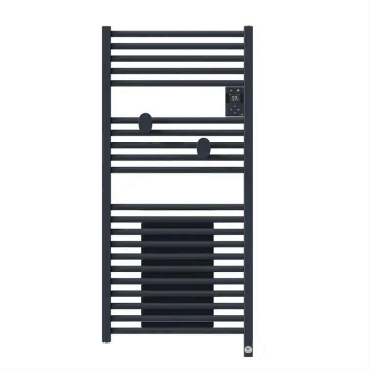 Radiateur sèche-serviettes connecté Riva 5 Étroit avec soufflerie 1500 W - Noir carbone - THERMOR - 471658