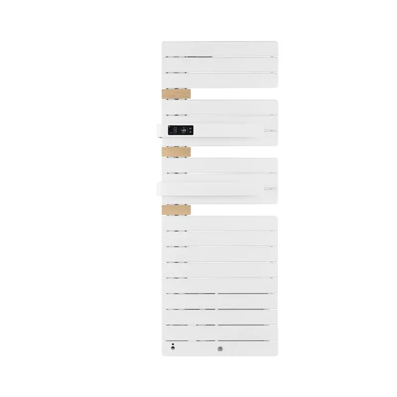 Radiateur électrique sèche-serviettes Allure 3 virtuose Mât à gauche avec soufflerie 1750W - Blanc brillant/chêne - THERMOR - 483094