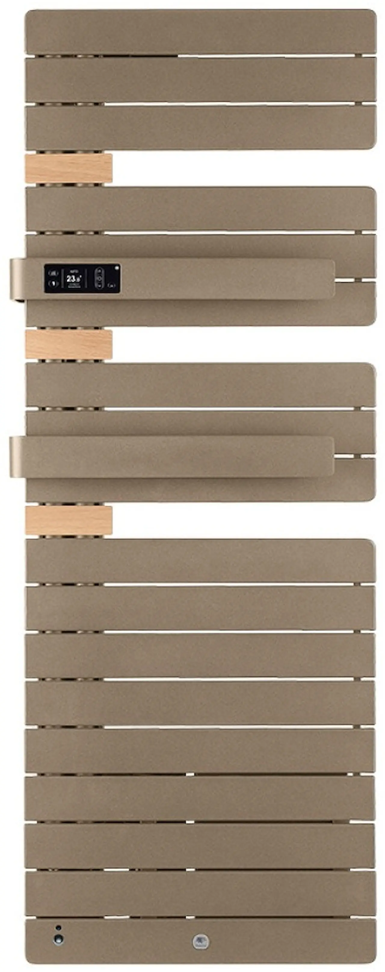 Radiateur électrique sèche-serviettes Allure 3 virtuose Mât à gauche avec soufflerie 1750W - Brun sable/chêne - THERMOR - 483098