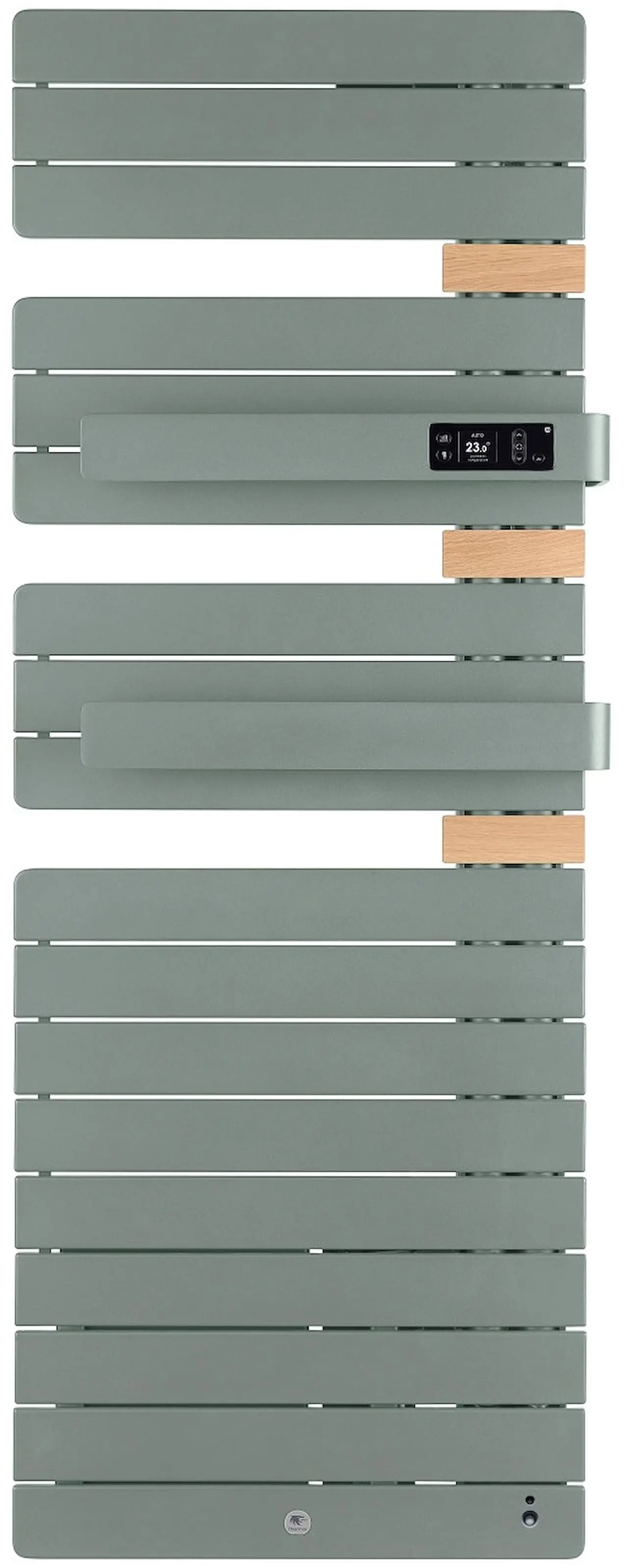 Radiateur électrique sèche-serviettes Allure 3 virtuose Mât à droite avec soufflerie 1750W Vert eucalyptus/chêne - THERMOR - 483105