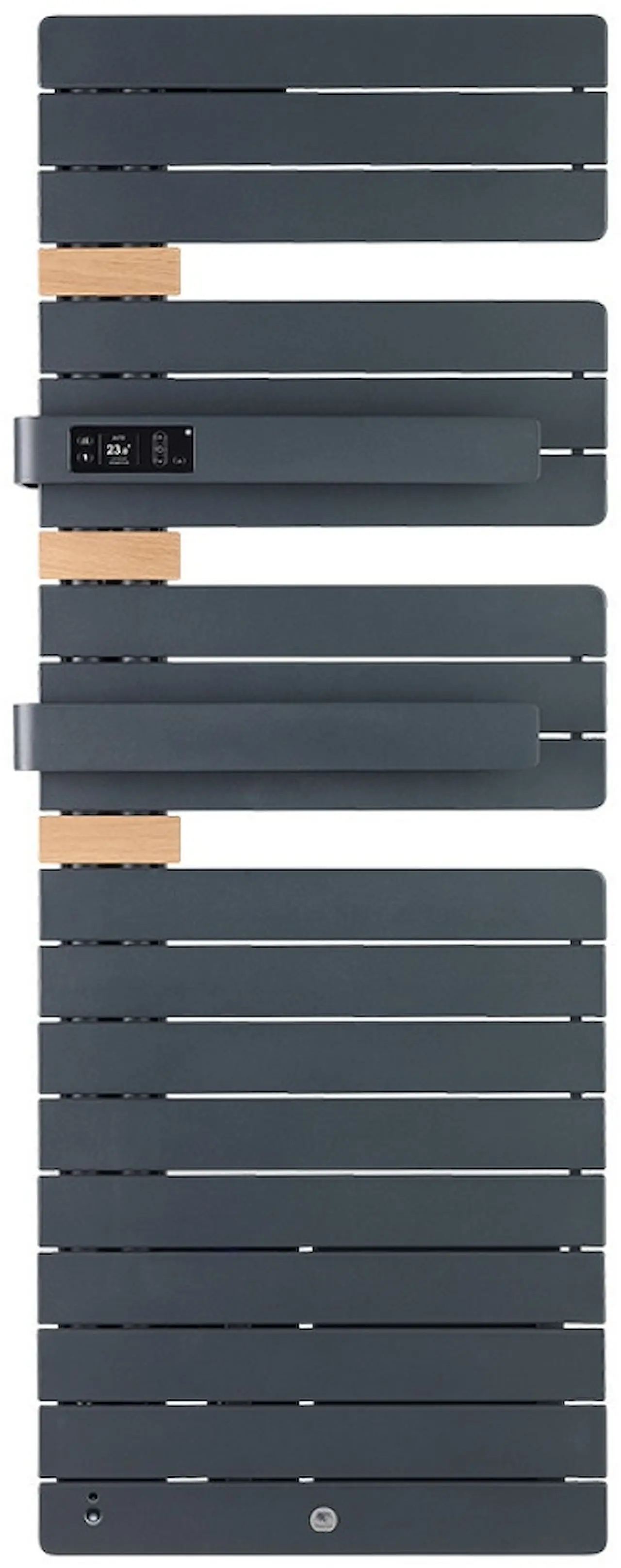 Radiateur électrique sèche-serviettes Allure 3 virtuose Mât à gauche avec soufflerie 1750W Gris ardoise/chêne - THERMOR - 483107