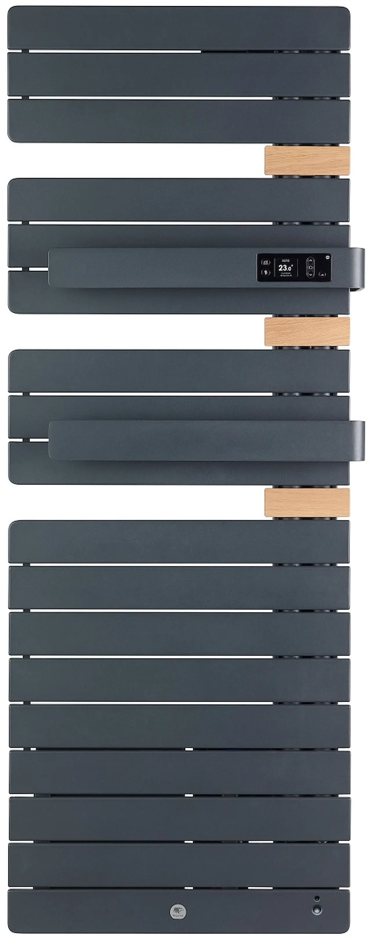 Radiateur électrique sèche-serviettes Allure 3 virtuose Mât à droite avec soufflerie 1750W Gris ardoise/chêne - THERMOR - 483108